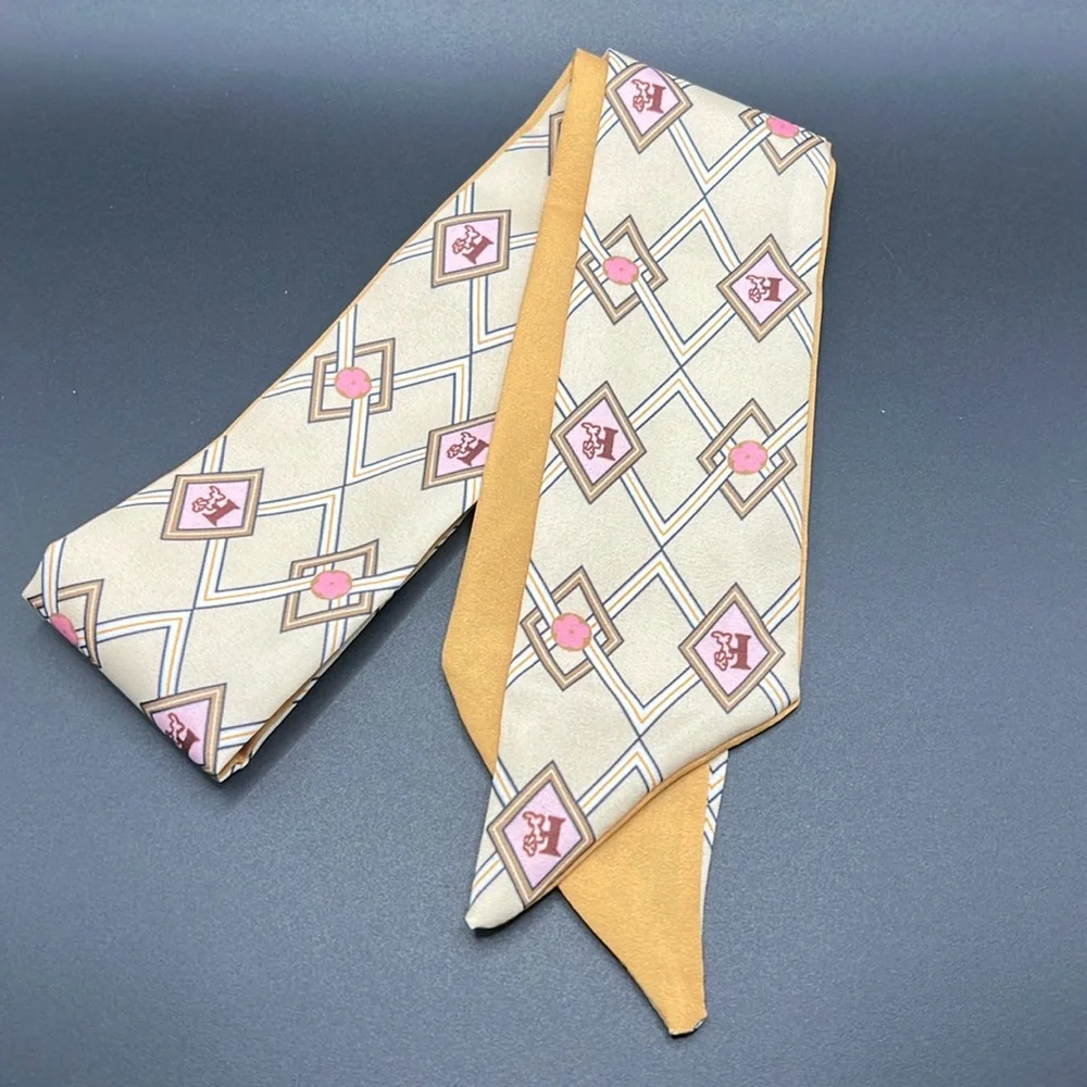 Geometric pattern design scarf for bag, hair, neck